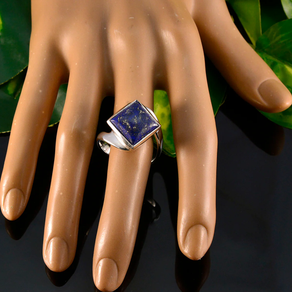 Lapis Lazuli Solitaire Russian 92.5 Silver Blue Gemstones Essential Abstract Ring Jewelry - Image 5