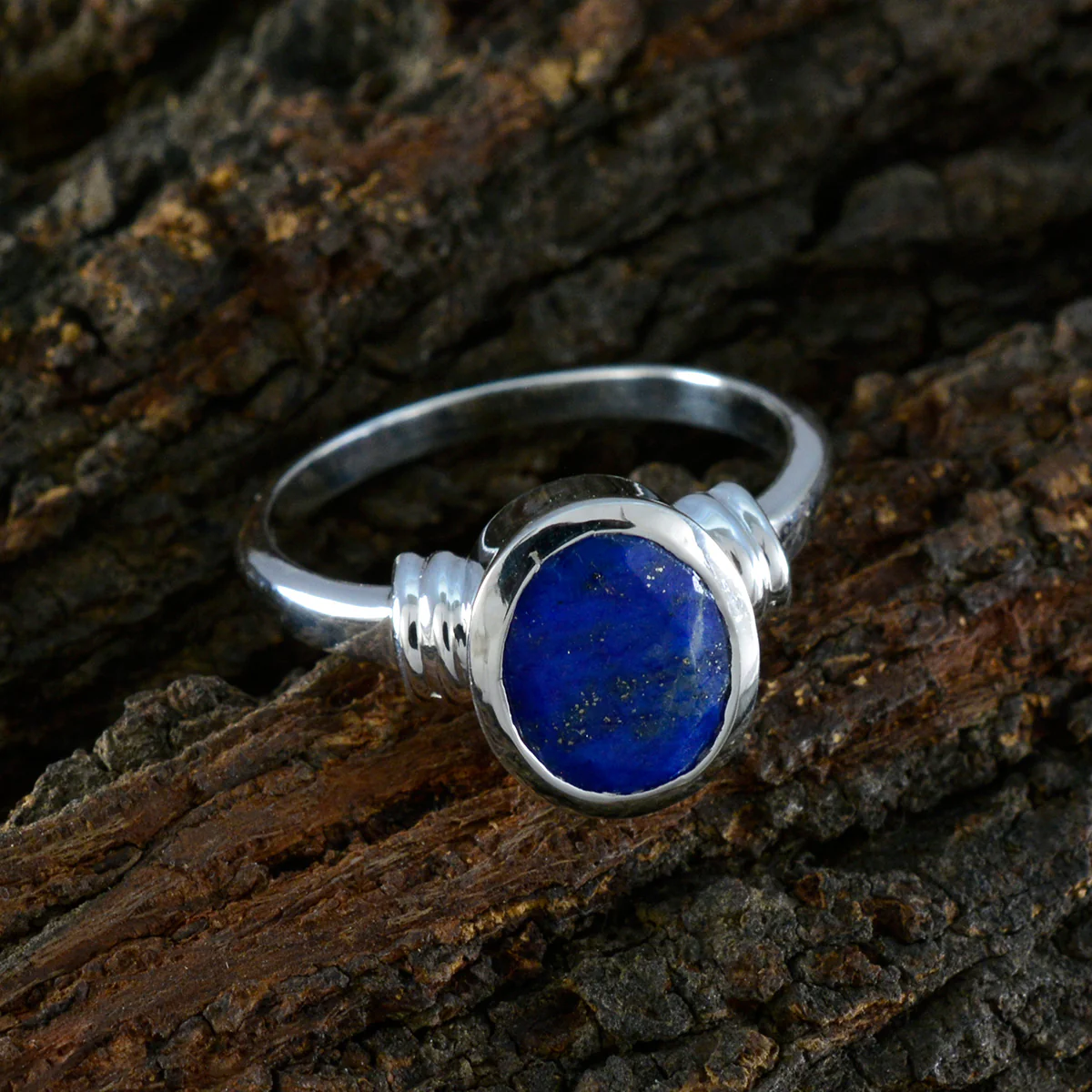 Lapis Lazuli Solitaire Russian 92.5 Silver Blue Gemstones Mid-weight Luxurious Ring Jewelry - Image 4
