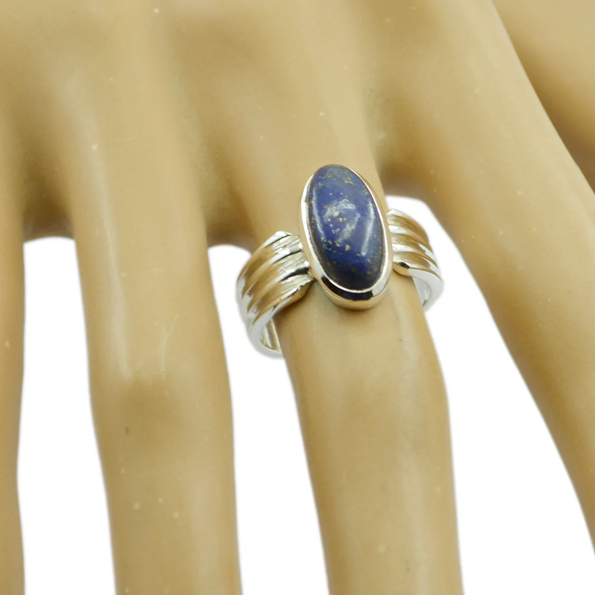 Lapis Lazuli Solitaire Russian 925 Silver Blue Gems Versatile Heritage Ring Jewellery - Image 2