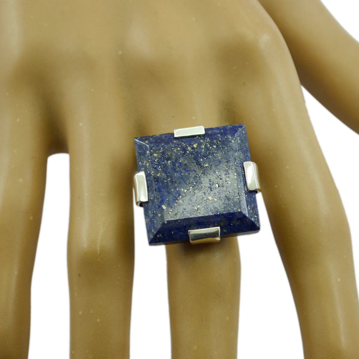 Lapis Lazuli Solitaire Spanish Sterling Silver Blue Gems Chunky Signet Ring Jewellery - Image 2