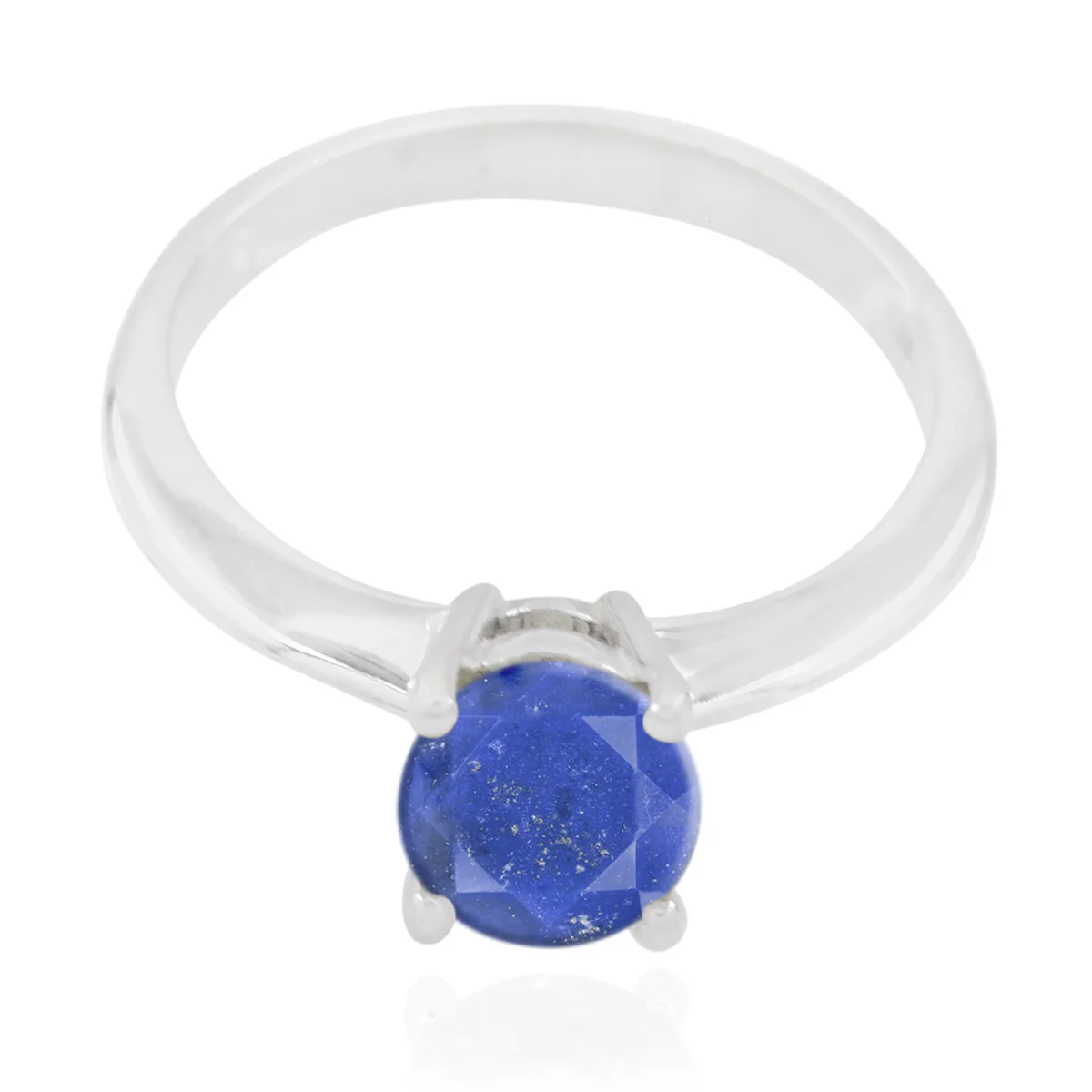 Lapis Lazuli Solitaire Turkish 92.5 Silver Blue Gemstone Whisper-thin Glamorous Ring Jewellery