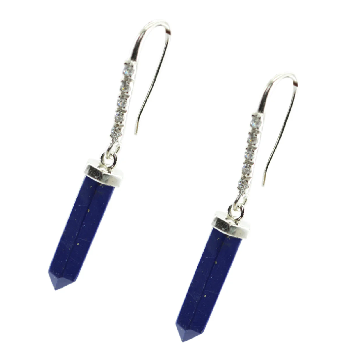 Lapis Lazuli Spanish Audrey multiple Dangle Blue 925 Sterling Silver Earring - Image 2