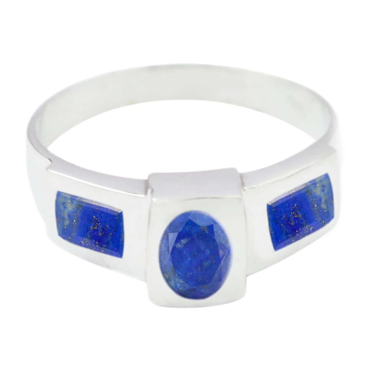 Lapis Lazuli Trilogy Egyptian 925 Sterling Silver Blue Gemstone Tiny Artisan Ring Jewelry - Image 2