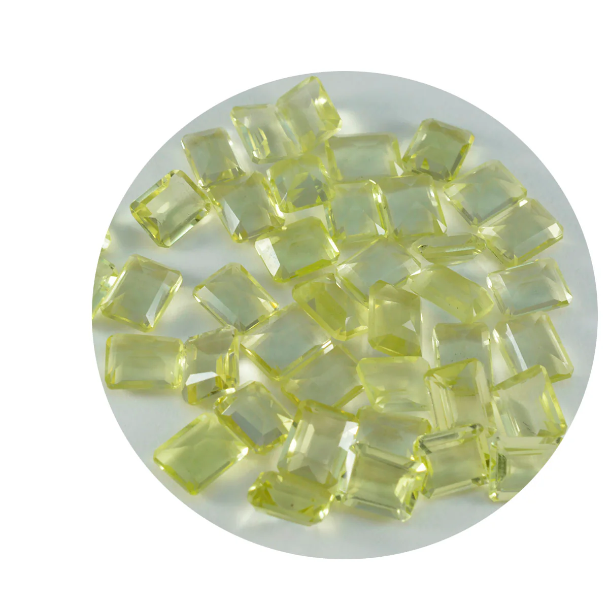 Lemon Quartz 10PC Tiny 4x6 MM Emerald Faceted Yellow Pure Semi Precious Loose Gems - Image 2