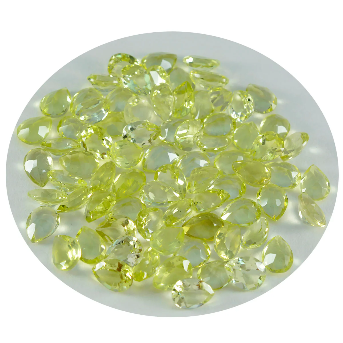 Lemon Quartz 10PC Tiny 4x6 MM Pear Faceted Yellow Polished Semi Precious Loose Gemstones - Image 2