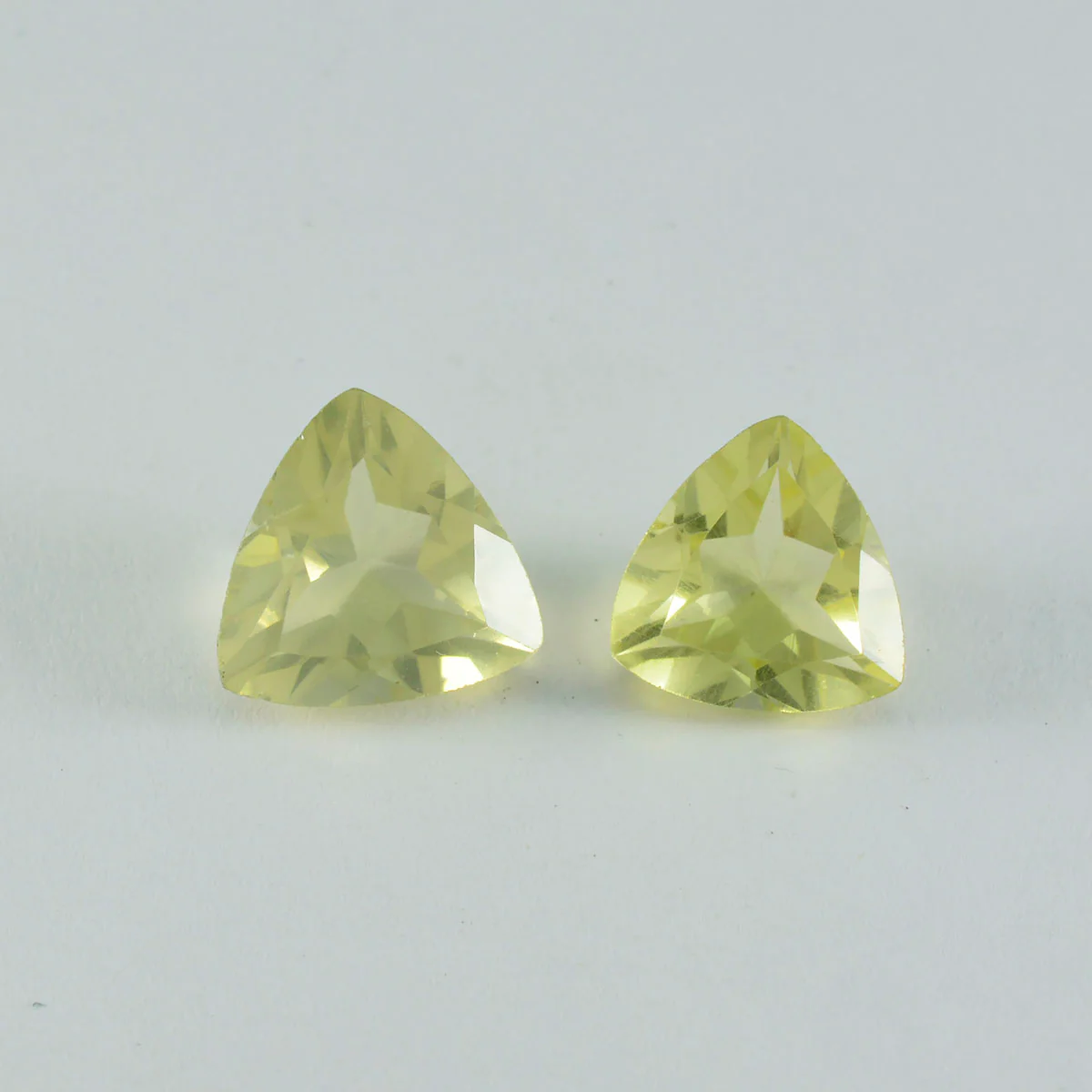 Lemon Quartz 1PC Medium 9x9 MM Triangle Faceted Yellow Lustrous Semi Precious Loose Gemstone
