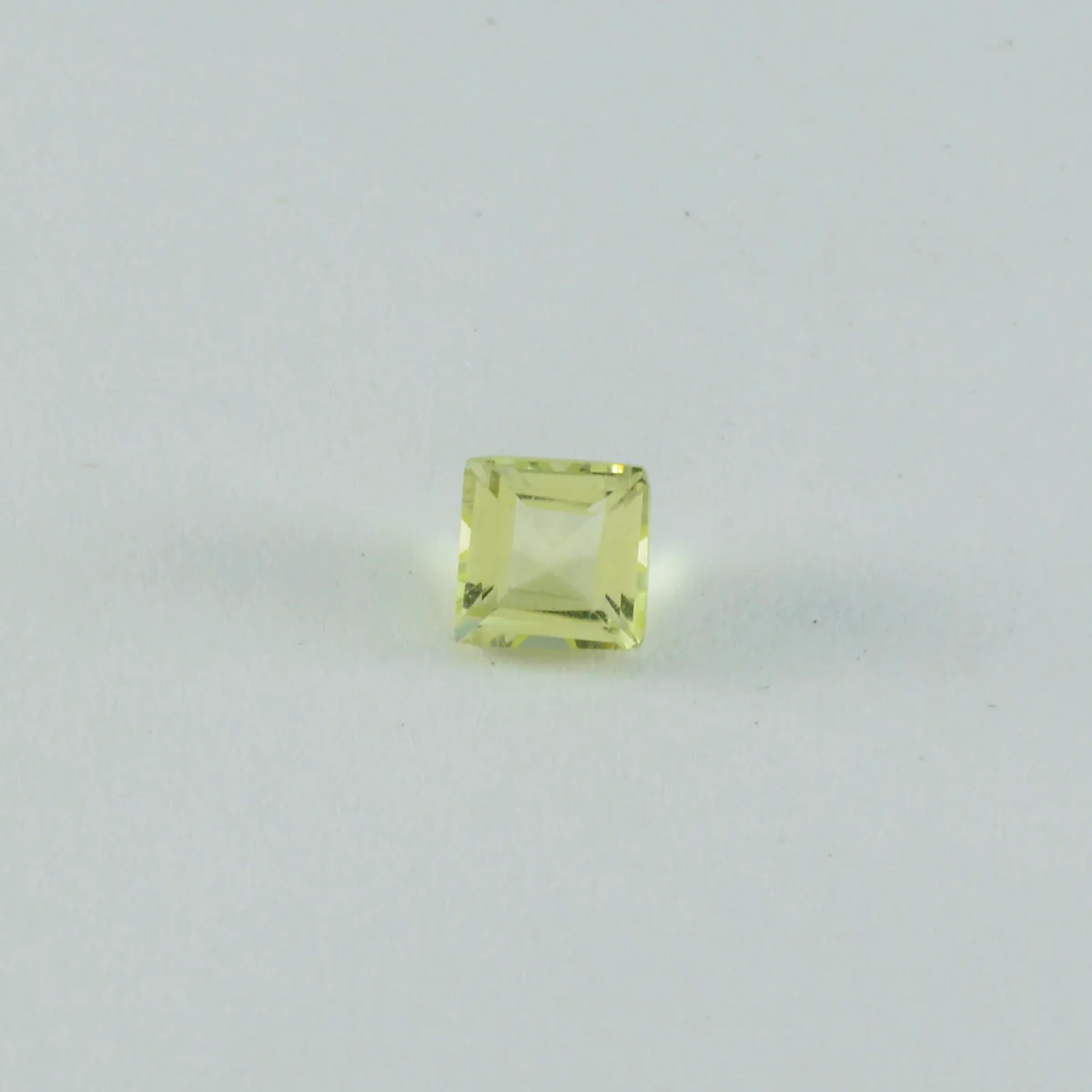 Lemon Quartz 1PC Small 7x7 MM Square Faceted Yellow Splendid Semi Precious Gems