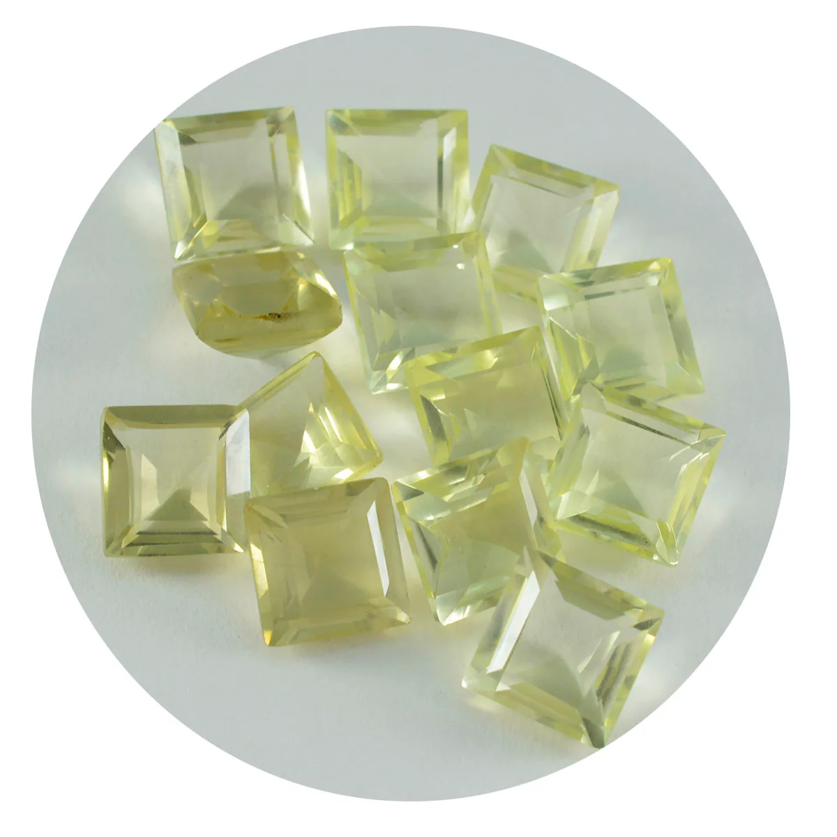 Lemon Quartz 1PC Small 7x7 MM Square Faceted Yellow Splendid Semi Precious Gems - Image 2