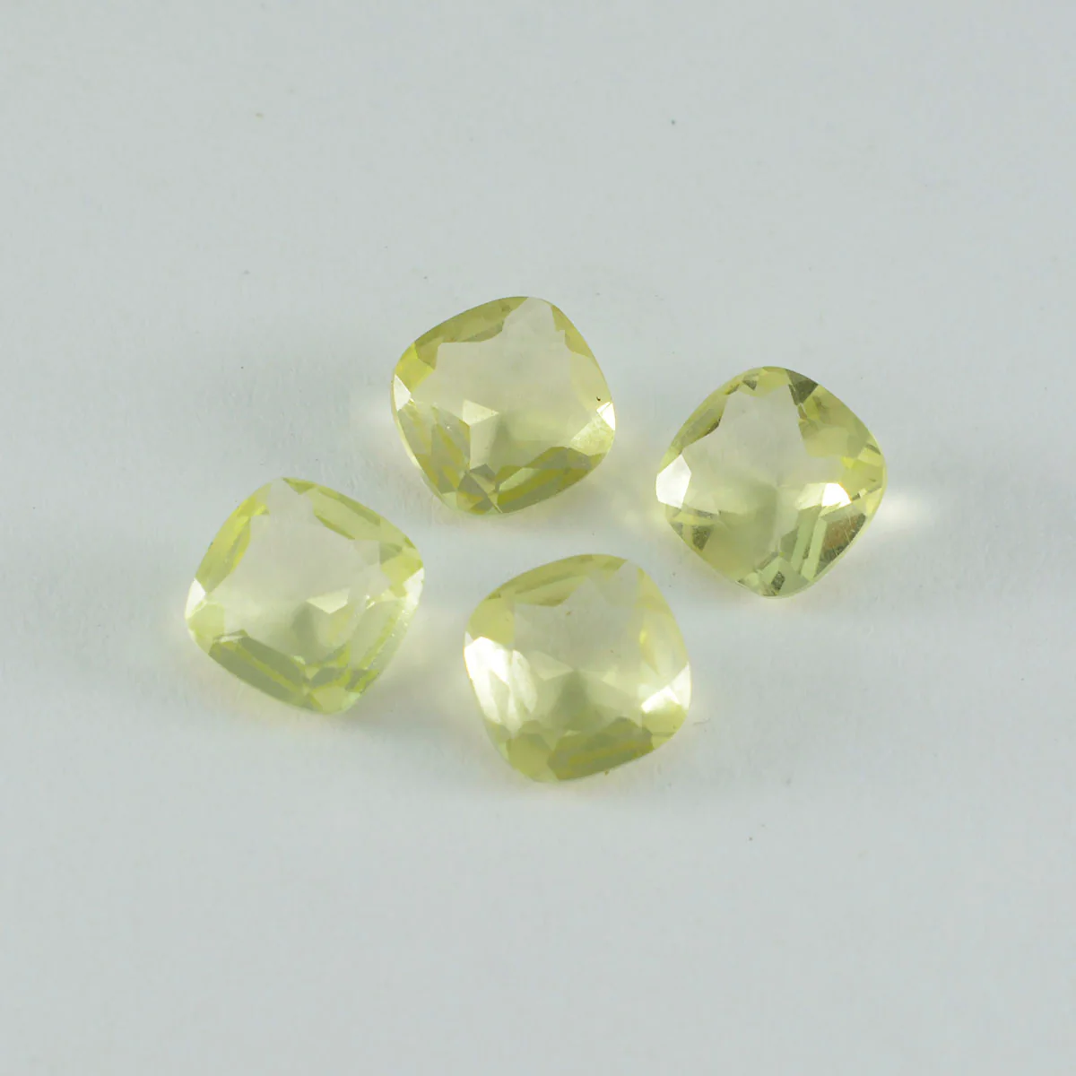 Lemon Quartz 1PC Small 8x8 MM Cushion Faceted Yellow Luster Semi Precious Loose Gems - Image 2