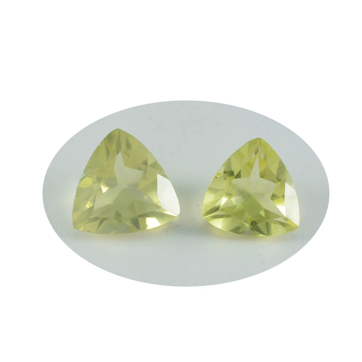 Lemon Quartz 1PC Small 8x8 MM Triangle Faceted Yellow Luster Semi Precious Loose Gems - Image 2