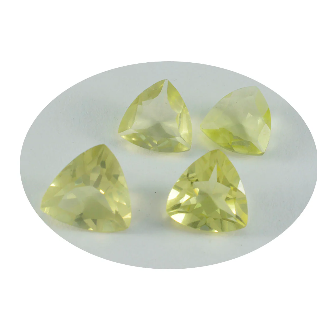Lemon Quartz 1PC Tiny 6x6 MM Triangle Faceted Yellow Polished Semi Precious Loose Gemstones - Image 2