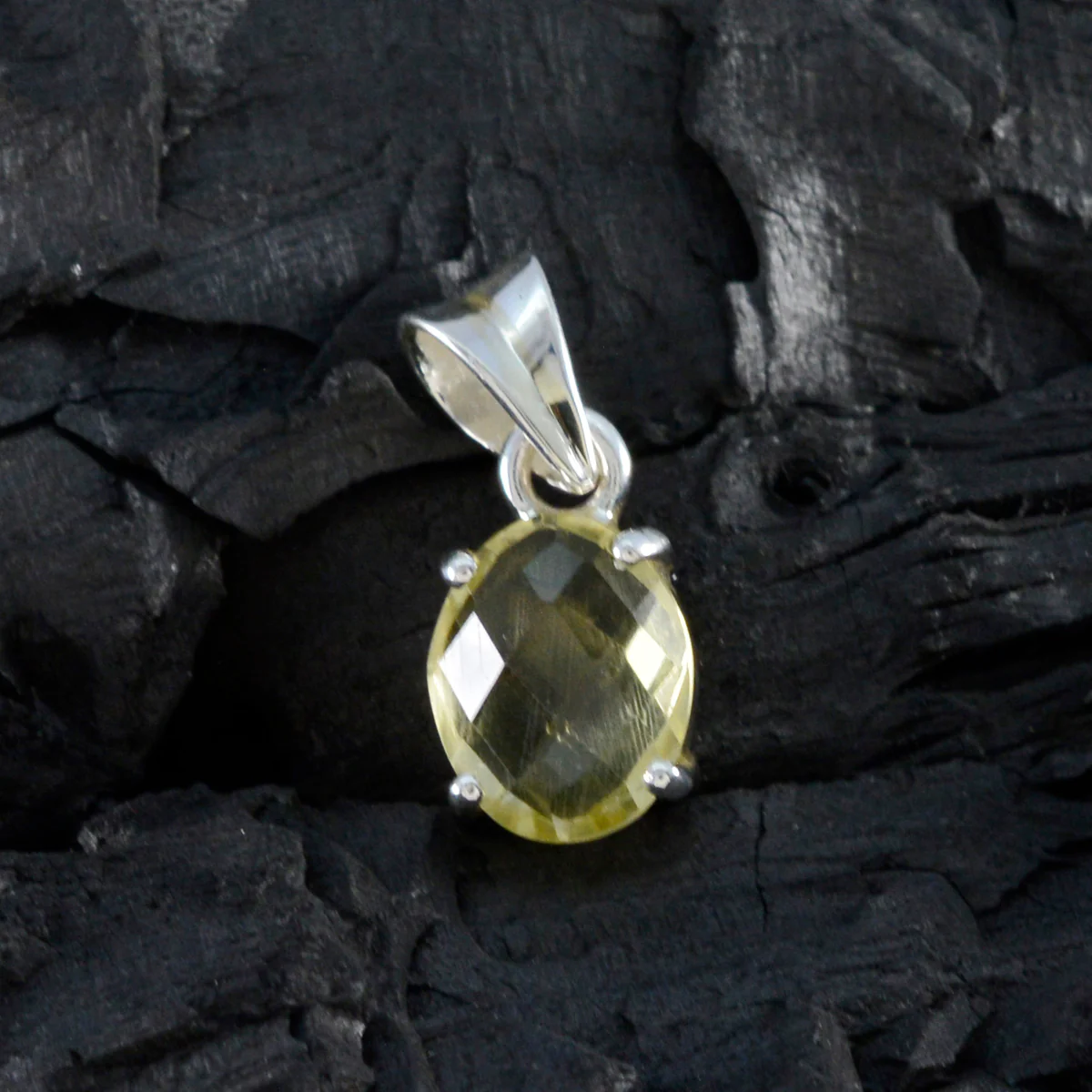 Lemon Quartz Dainty Spanish 92.5 Silver Solitaire Agnes Glamorous Yellow Pendant Jewellery - Image 4