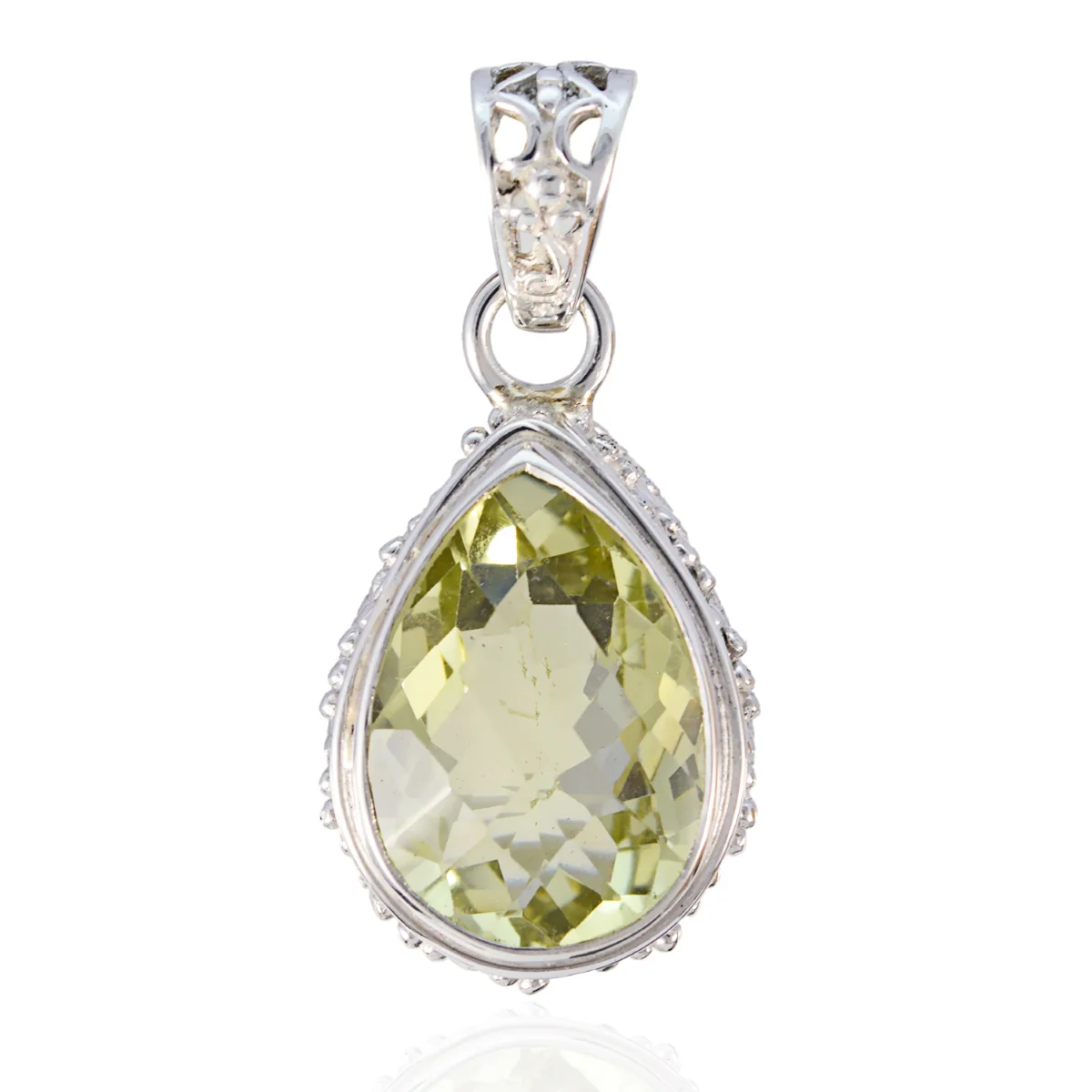Lemon Quartz Featherlight Turkish Sterling Silver Solitaire Aria Romantic Yellow Pendant Jewellery - Image 2