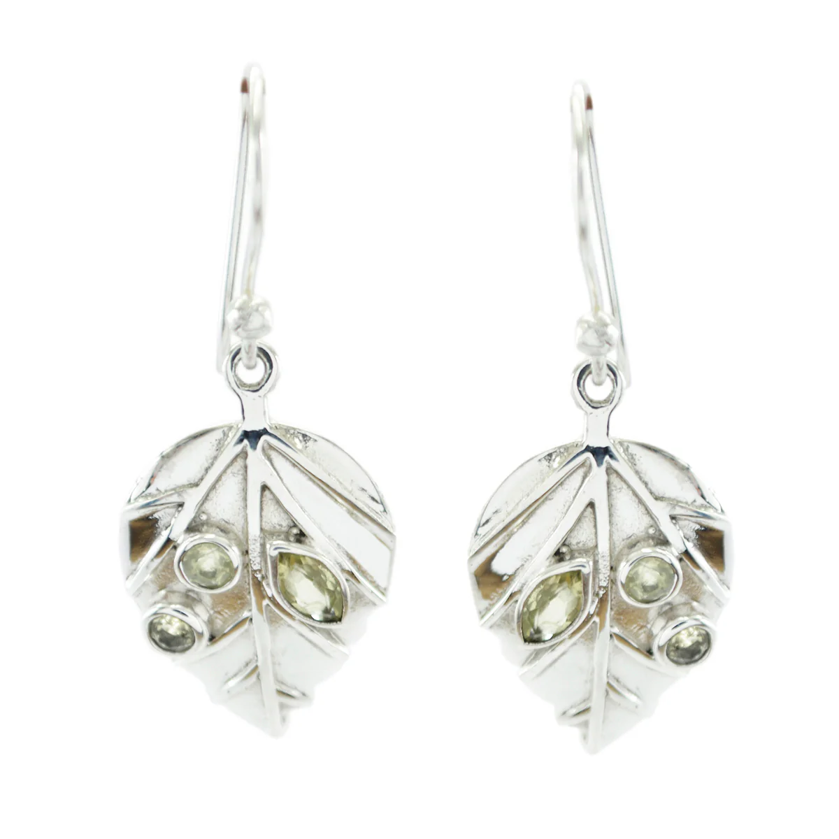 Lemon Quartz Moroccan Ivy multiple Dangle Yellow 925 Silver Earring