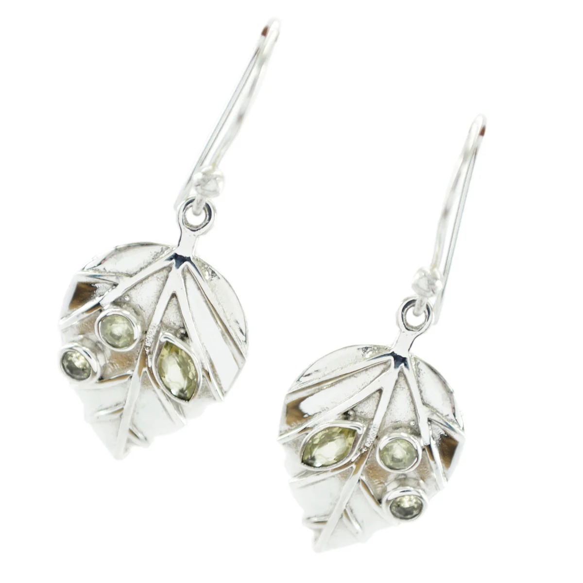 Lemon Quartz Moroccan Ivy multiple Dangle Yellow 925 Silver Earring - Image 2