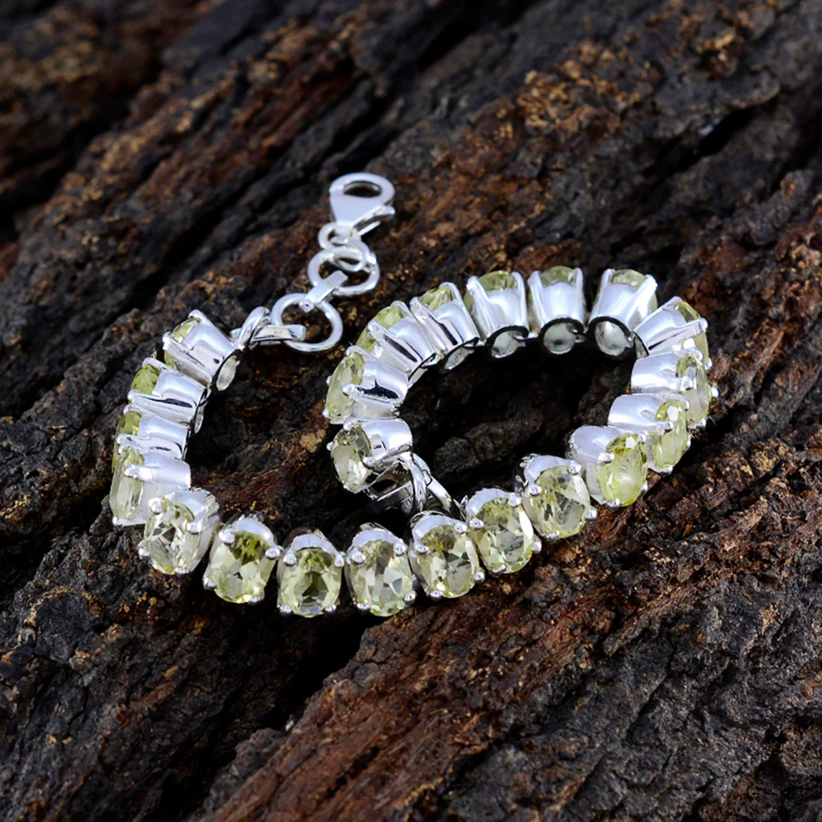 Lemon Quartz Pizza Day Classic Yellow 925 Silver Tennis Bracelet - Image 3