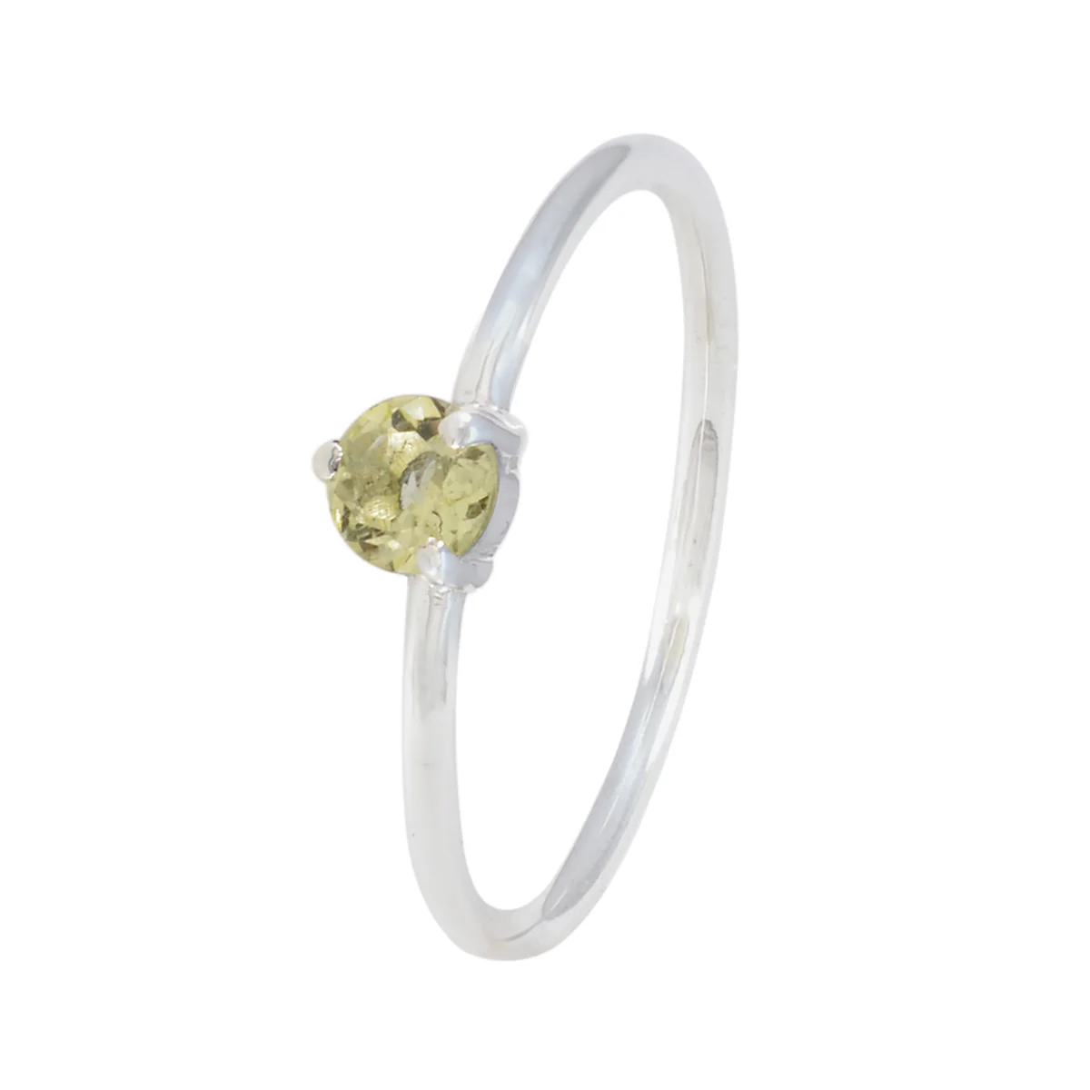 Lemon Quartz Solitaire American 92.5 Silver Yellow Gemstones Minimalist Glamorous Ring Jewellery - Image 2
