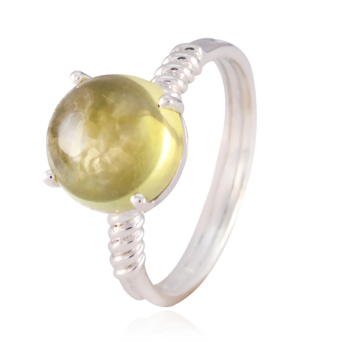 Lemon Quartz Solitaire Korean 92.5 Silver Yellow Gemstones Whisper-thin Romantic Ring Jewellery