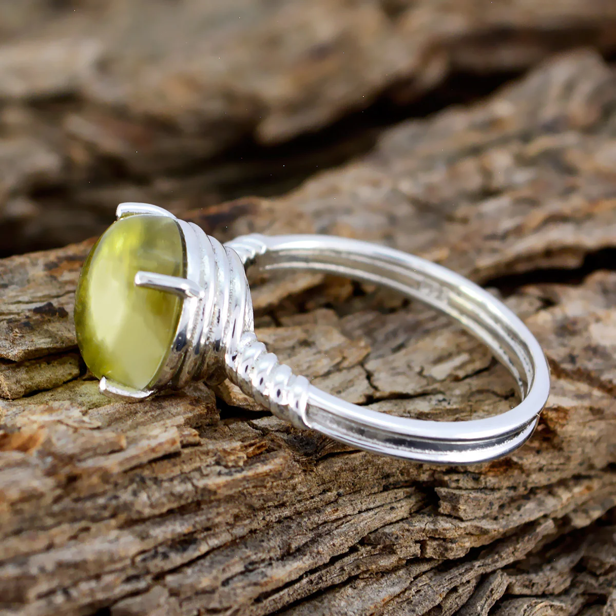 Lemon Quartz Solitaire Korean 92.5 Silver Yellow Gemstones Whisper-thin Romantic Ring Jewellery - Image 2