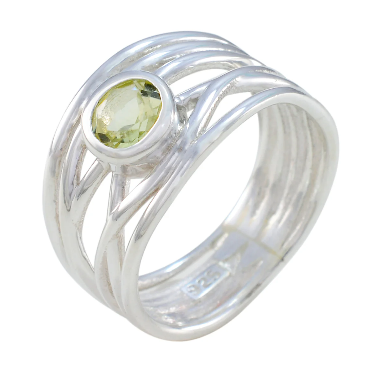 Lemon Quartz Solitaire Middle Eastern 925 Sterling Silver Yellow Gemstone Eye-catching Rope-Wire Band Jewelry - Image 2