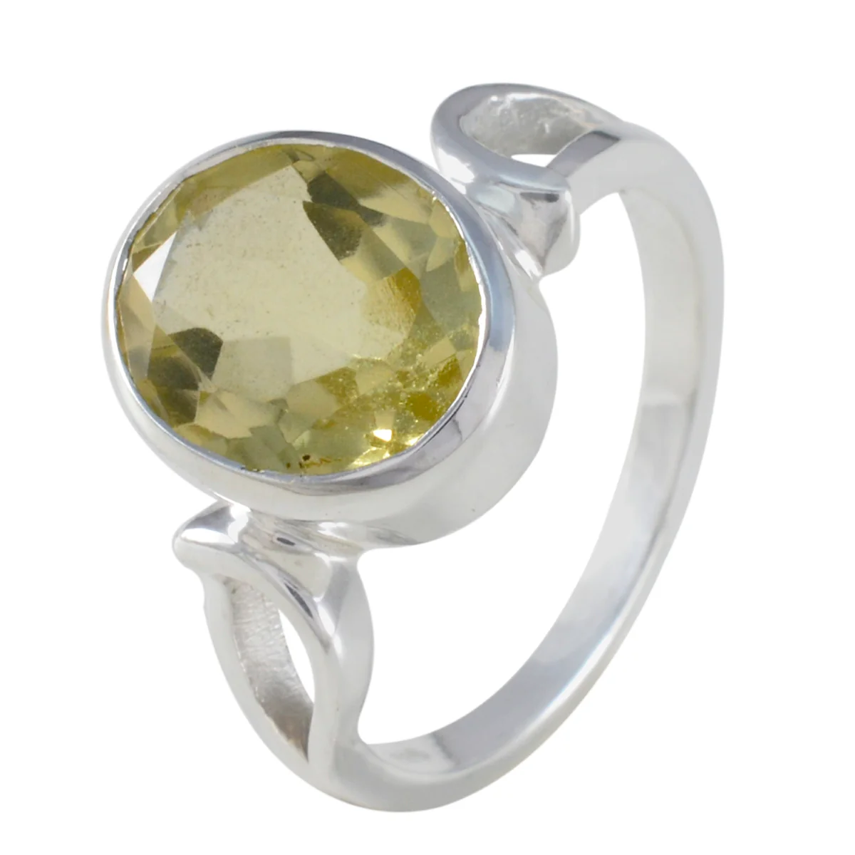 Lemon Quartz Solitaire Moroccan 92.5 Silver Yellow Gems Tiny Traditional Ring Jewelry - Image 2