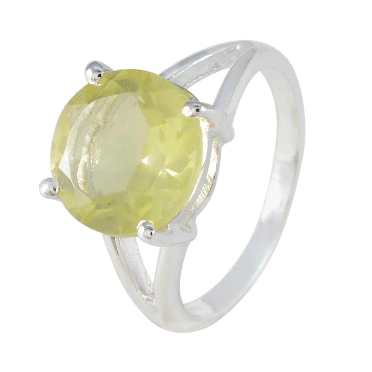 Lemon Quartz Solitaire Moroccan 92.5 Silver Yellow Gemstone Featherlight Sophisticated Ring Jewelry - Image 2