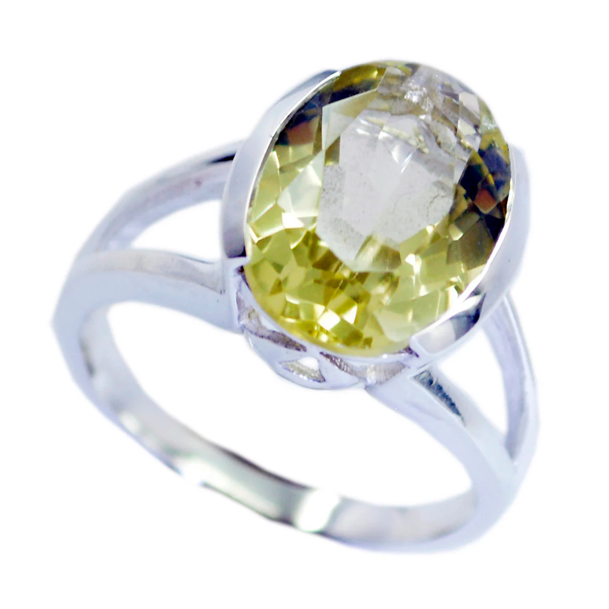 Lemon Quartz Solitaire Moroccan 925 Sterling Silver Yellow Gemstone Mid-weight Romantic Ring Jewellery