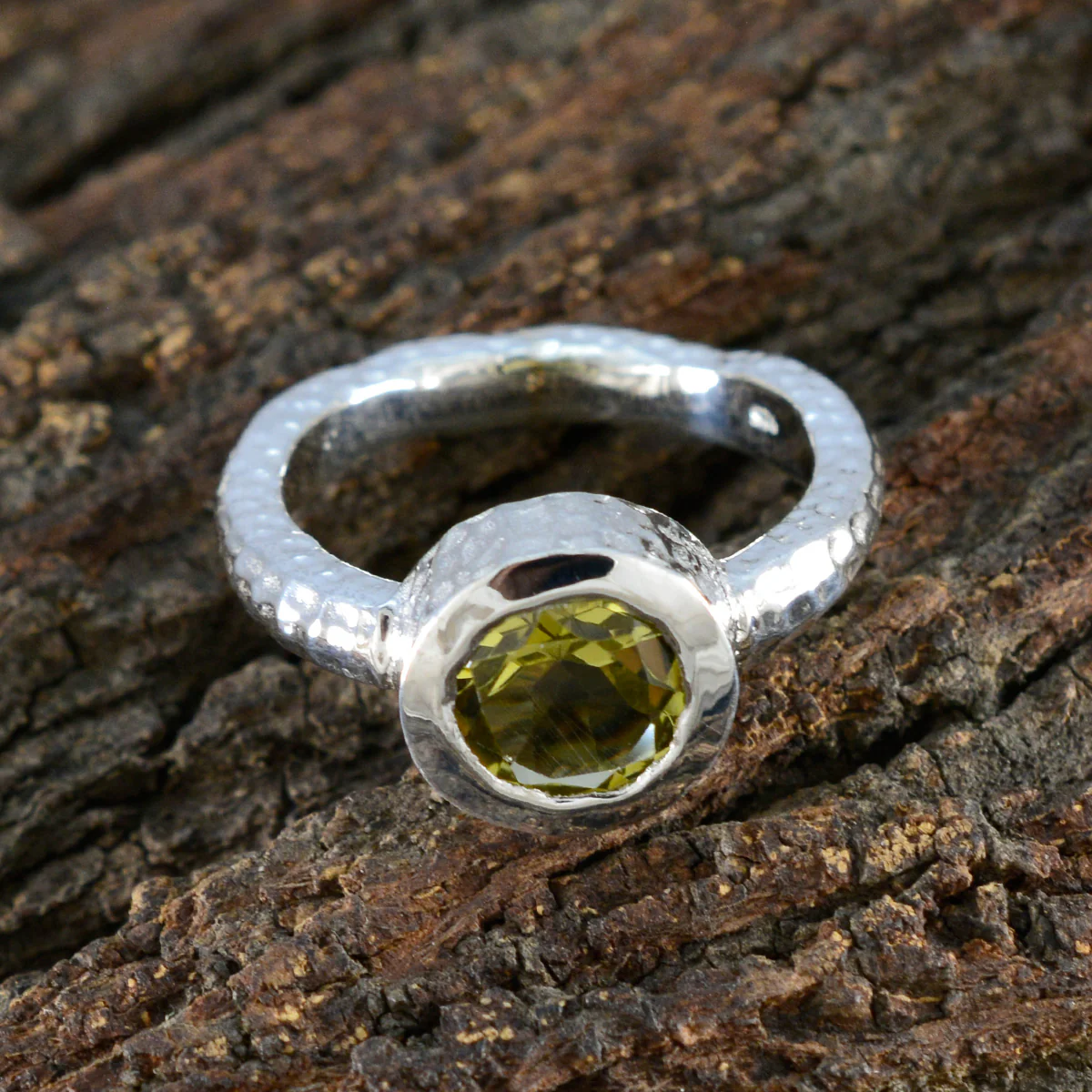 Lemon Quartz Solitaire Moroccan Silver Yellow Gemstones Classic Trendy Ring Jewelry - Image 4
