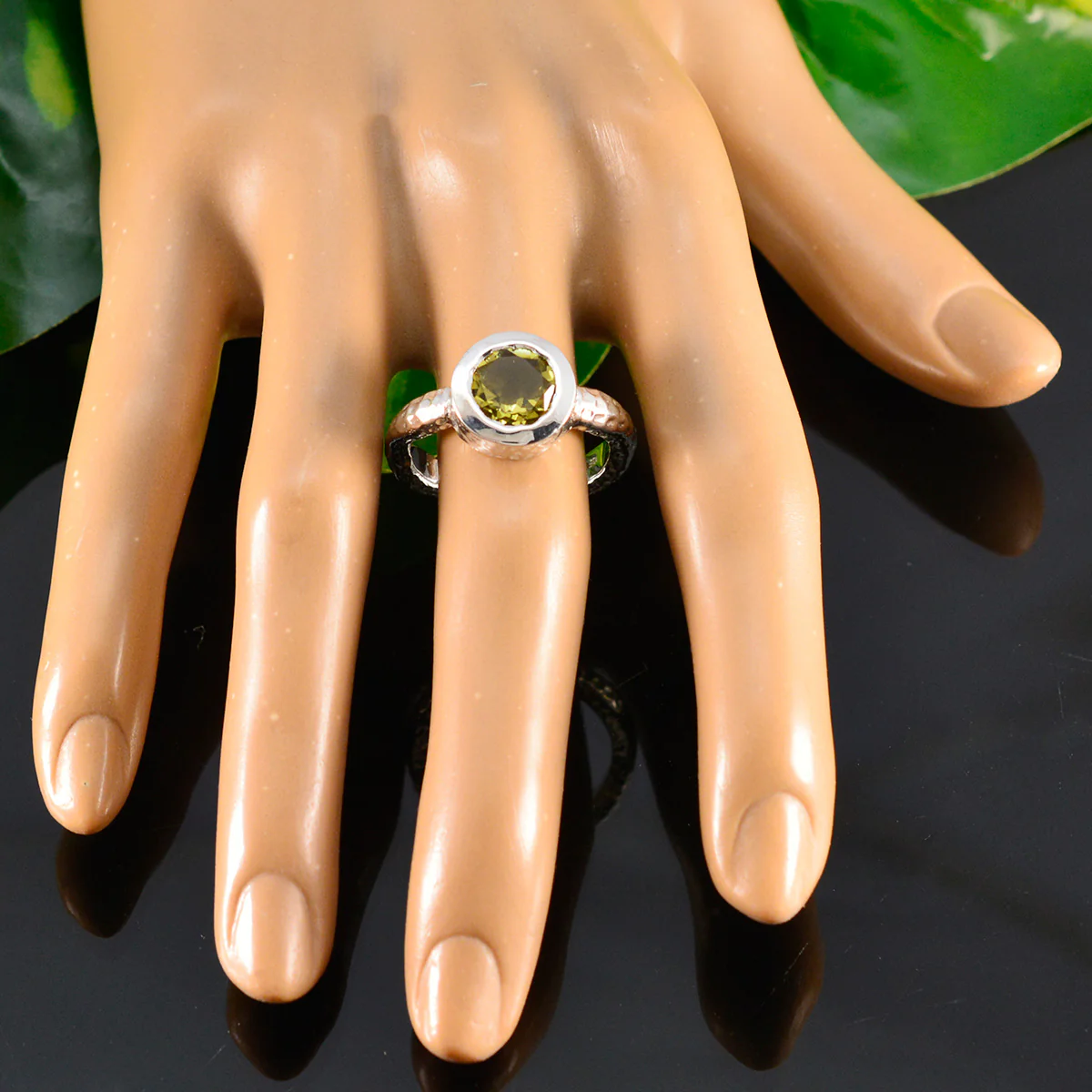 Lemon Quartz Solitaire Moroccan Silver Yellow Gemstones Classic Trendy Ring Jewelry - Image 6
