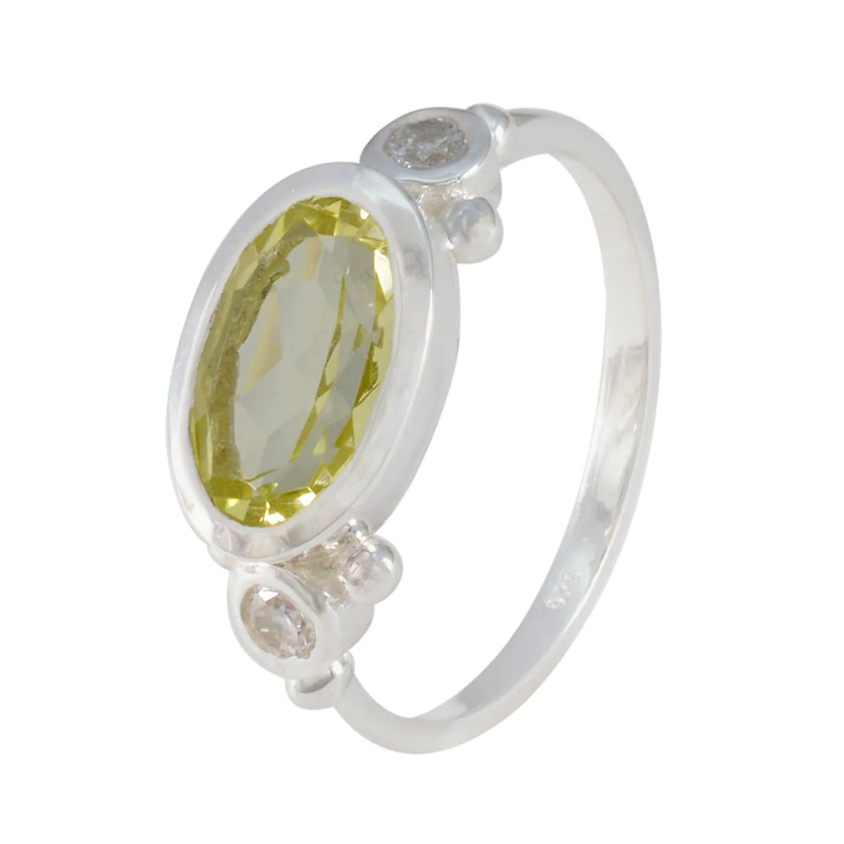 Lemon Quartz Trilogy Japanese 92.5 Silver Yellow Gemstone Whisper-thin Boho Ring Jewelry - Image 2