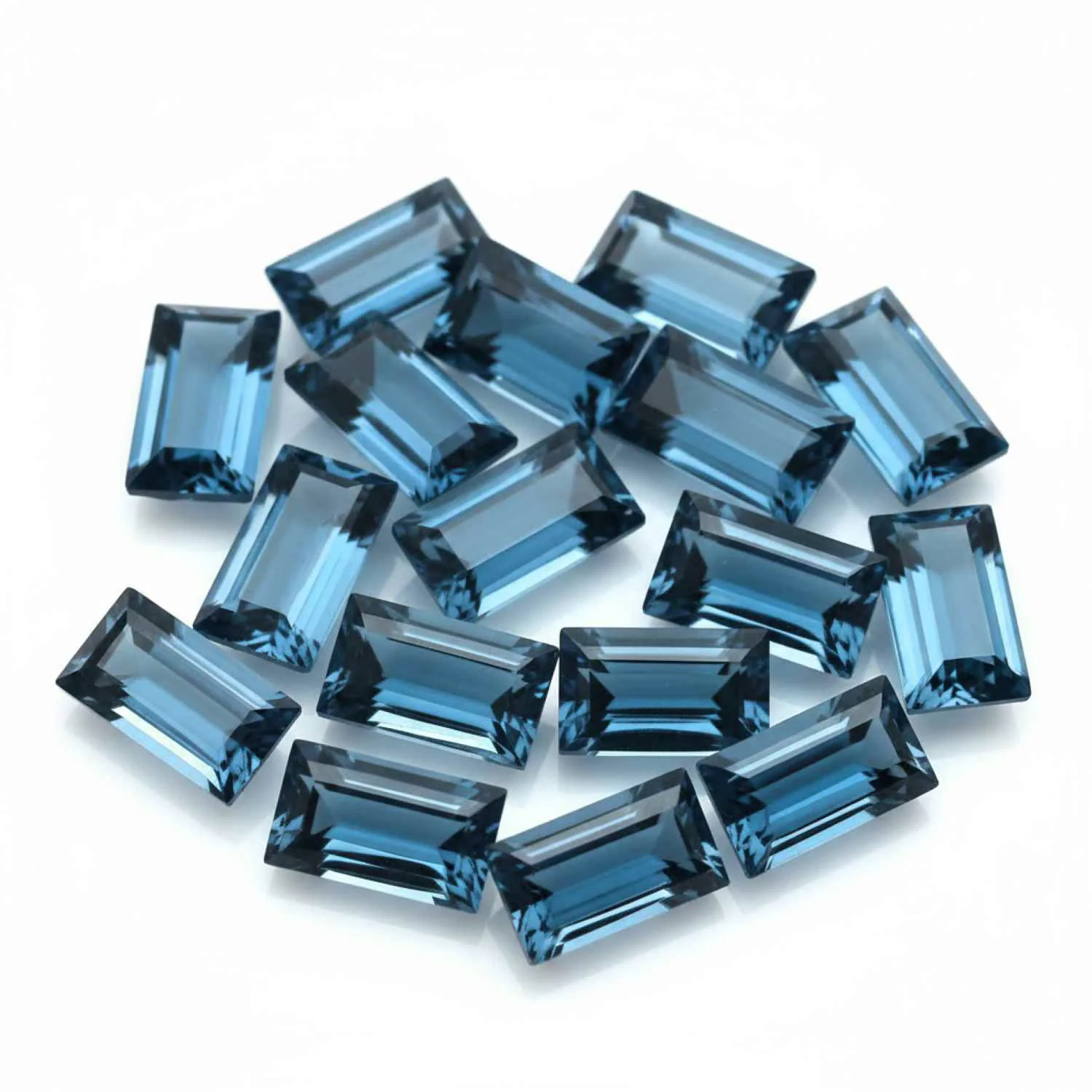 London Blue topaz 10PC Tiny 2.5x5 MM Baguette Faceted Blue Fine Semi Precious Loose Gemstone - Image 2