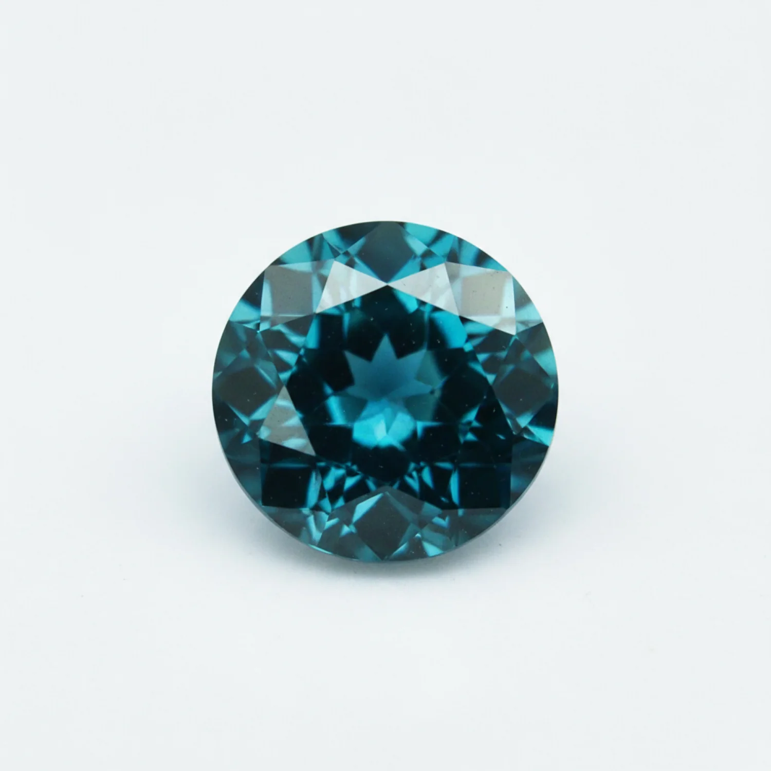London Blue topaz 1PC Large 10x10 MM Round Faceted Blue Shine Semi Precious Loose Gems - Image 2
