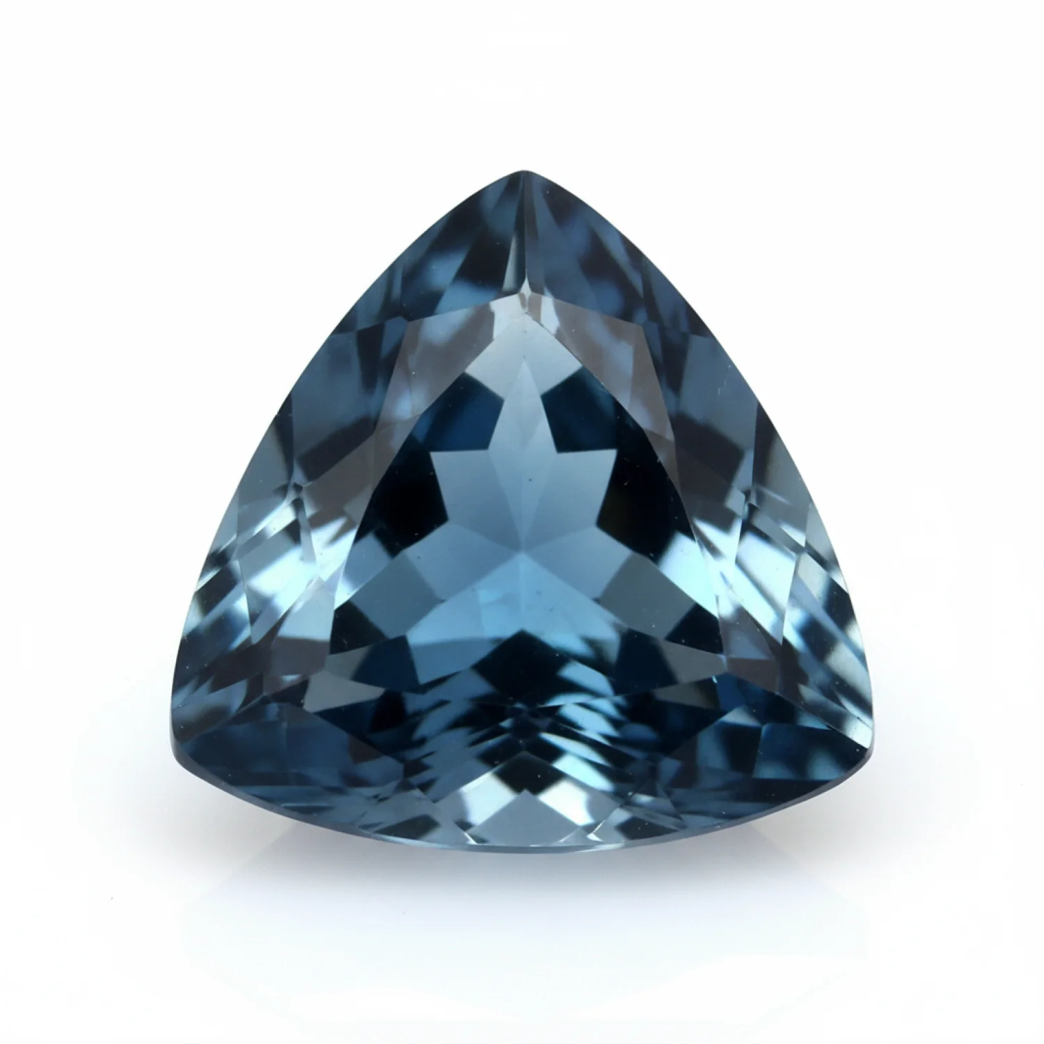 London Blue topaz 1PC Medium 9x9 MM Triangle Faceted Blue Lustrous Semi Precious Gems - Image 2