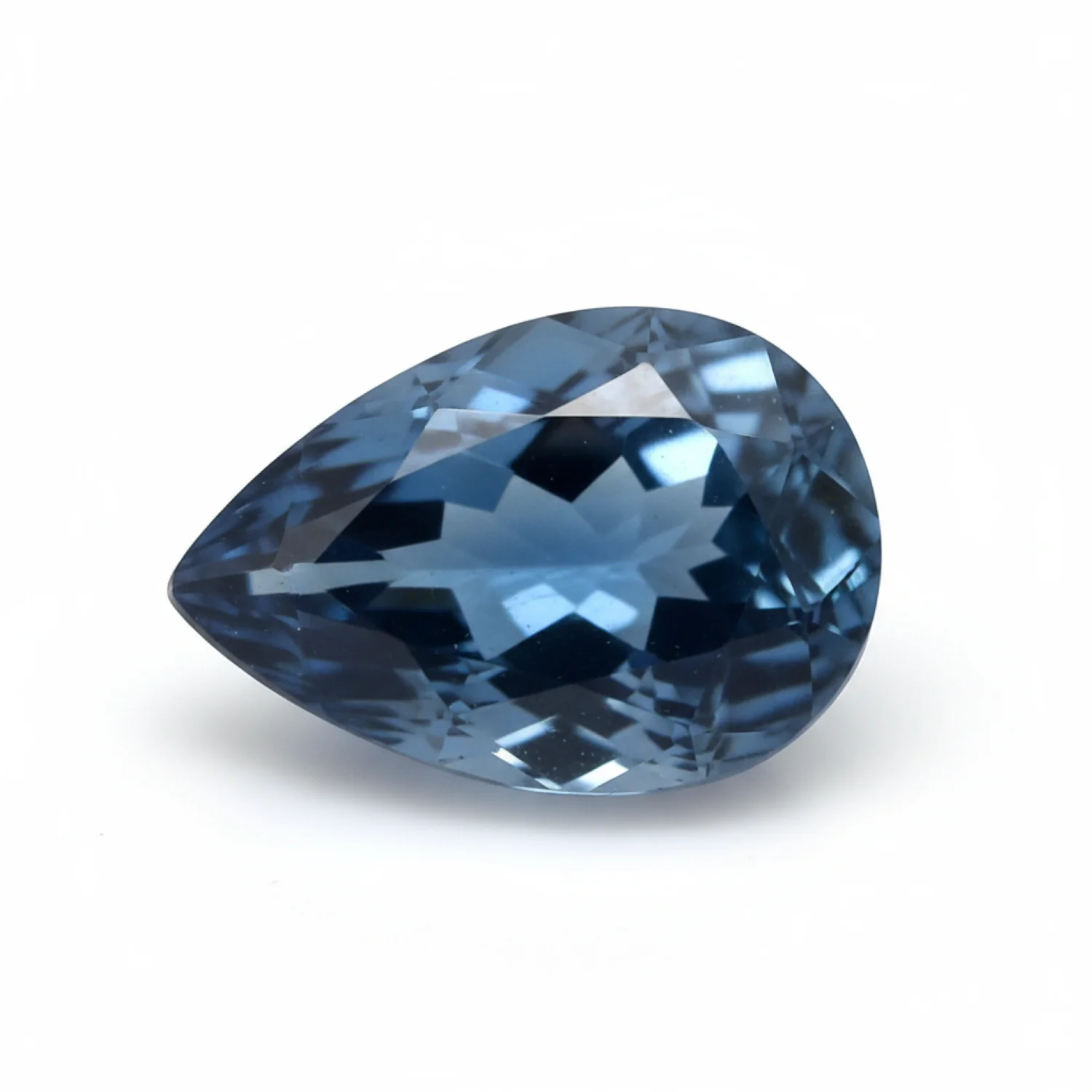 London Blue topaz 1PC Small 6x8 MM Pear Faceted Blue Lustrous Semi Precious Gems