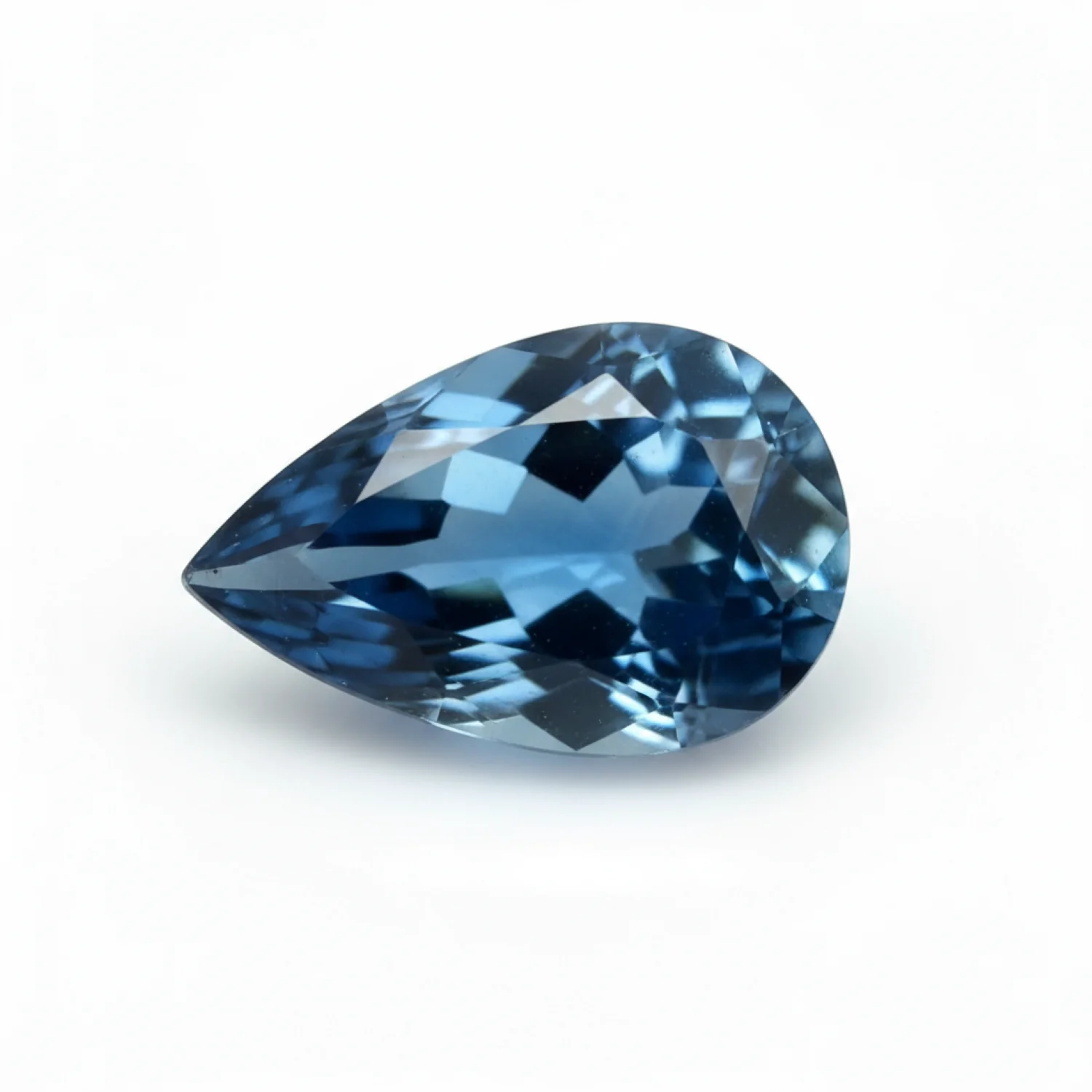 London Blue topaz 1PC Small 6x8 MM Pear Faceted Blue Lustrous Semi Precious Gems - Image 2