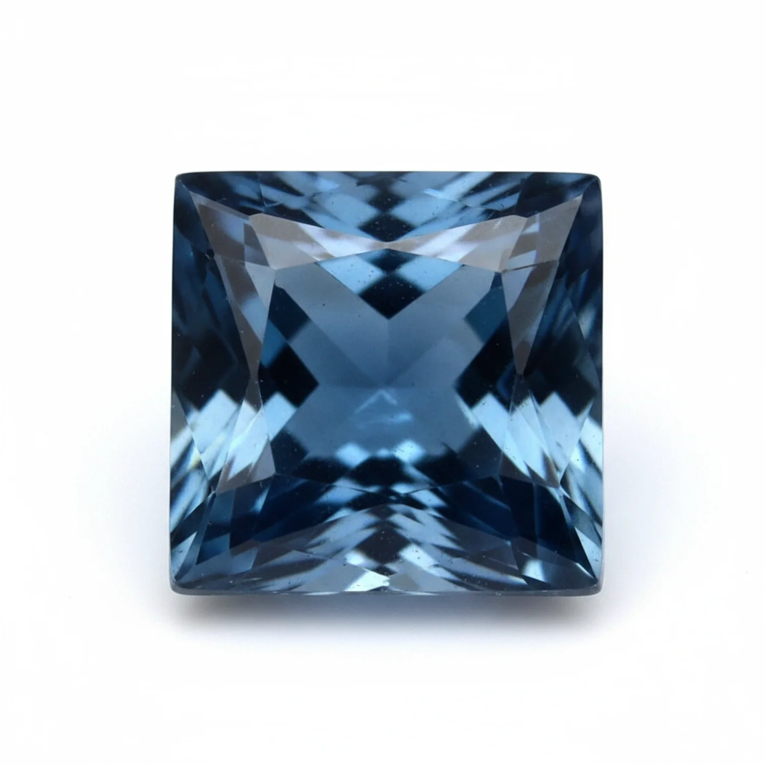 London Blue topaz 1PC Small 8x8 MM Square Faceted Blue Luster Semi Precious Loose Gemstones