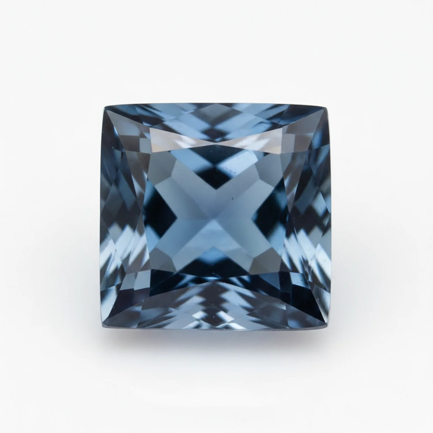 London Blue topaz 1PC Small 8x8 MM Square Faceted Blue Luster Semi Precious Loose Gemstones - Image 2