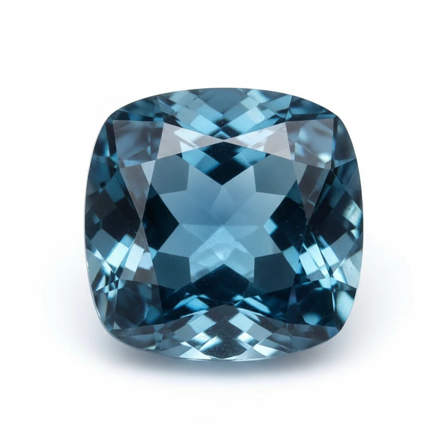 London Blue topaz 1PC Tiny 6x6 MM Cushion Faceted Blue Polished Semi Precious Loose Gems