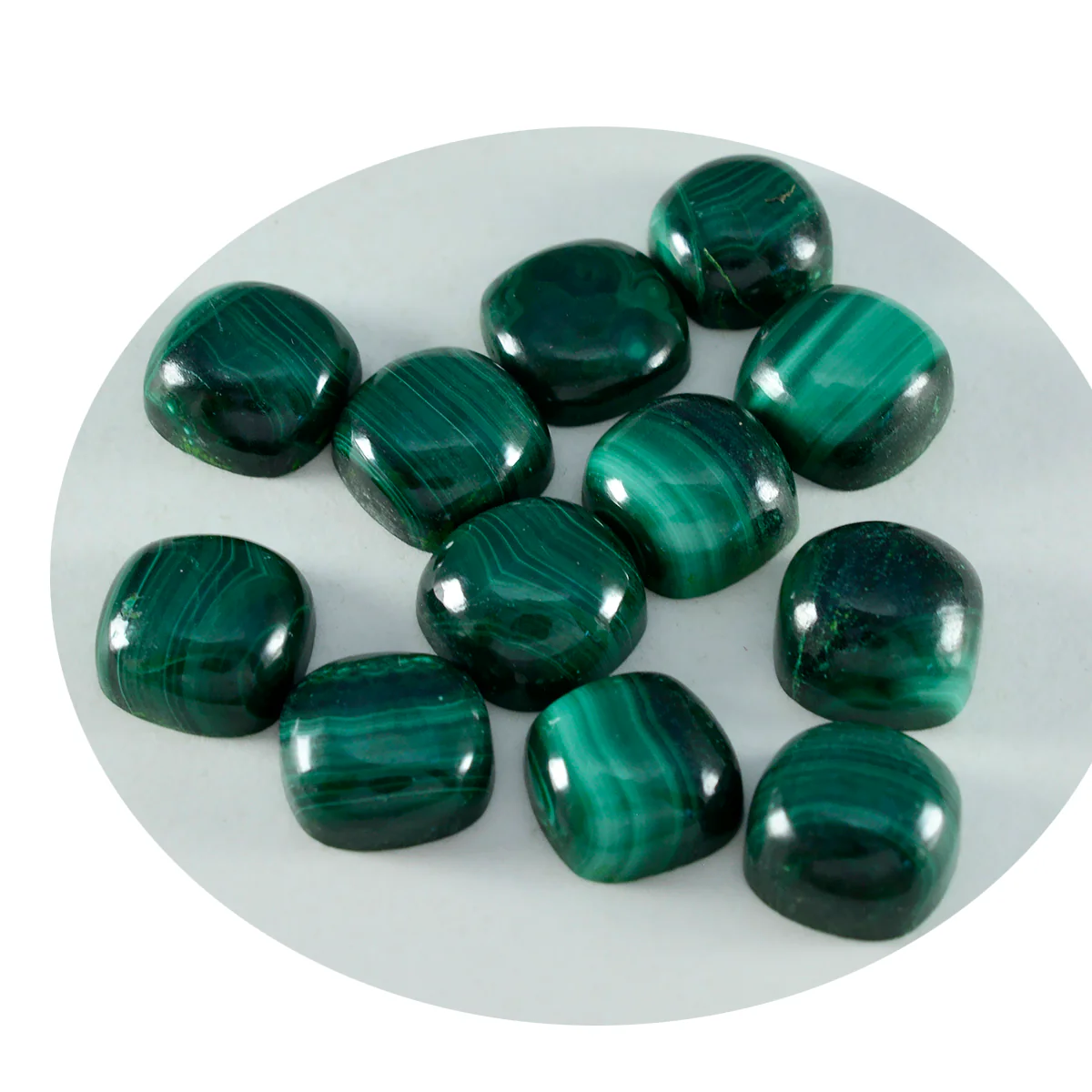 Malachite 10PC Tiny 3x3 MM Cushion Cabochon Green Brilliant semi Precious Precious Gemstone - Image 2