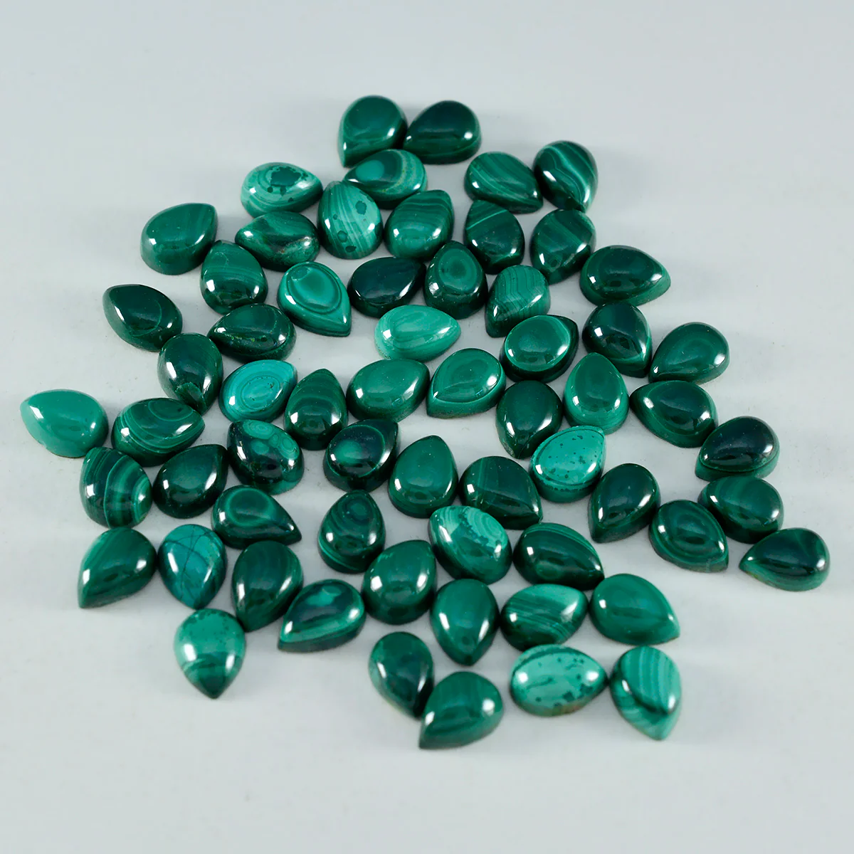 Malachite 10PC Tiny 4x6 MM Pear Cabochon Green High-Quality semi Precious Loose Gems - Image 2