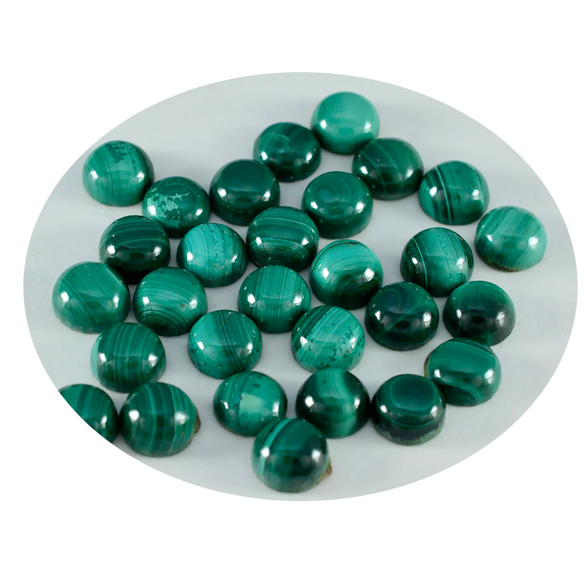 Malachite 10PC Tiny 5x5 MM Round Cabochon Green Genuine semi Precious Loose Gems - Image 2