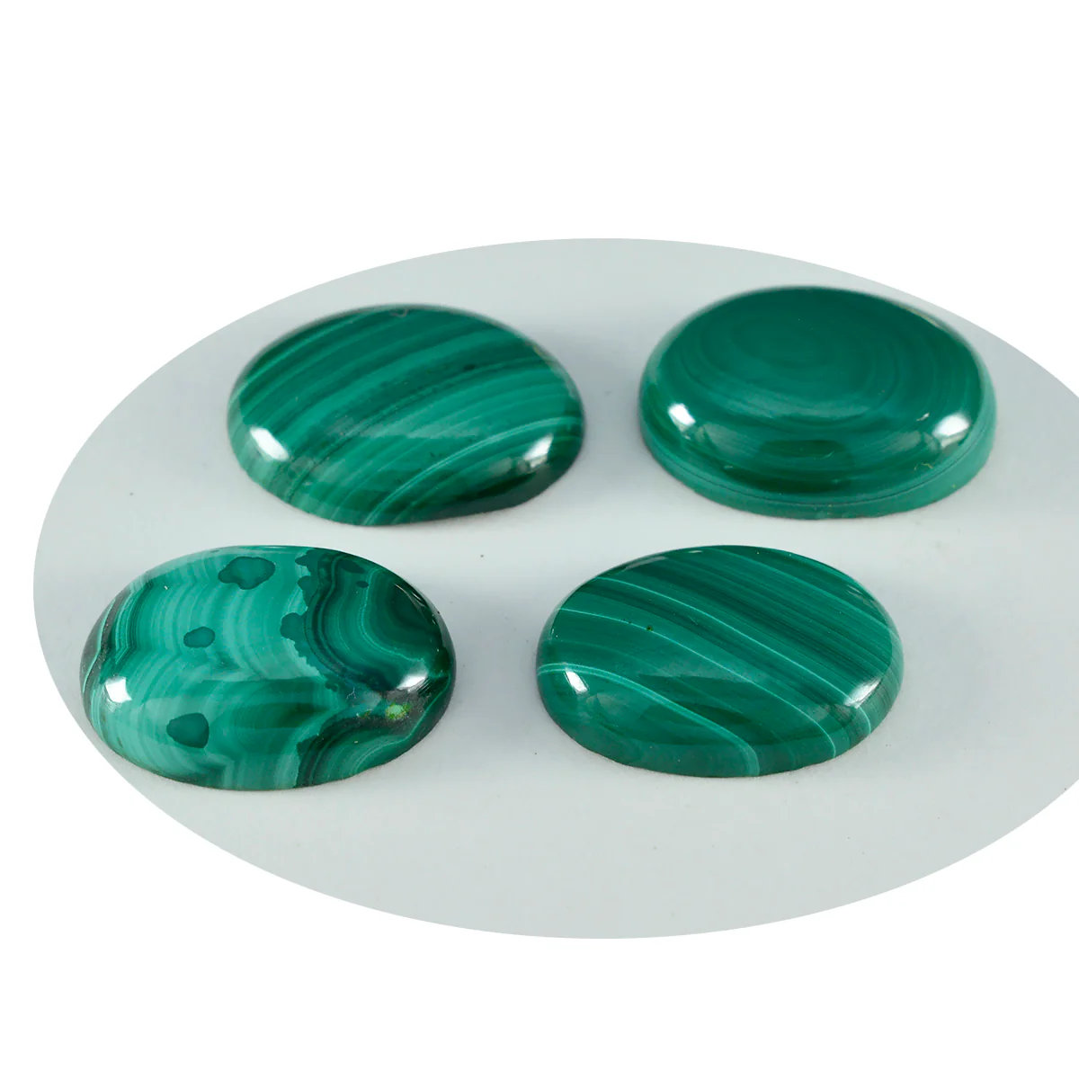Malachite 1PC Large 10x12 MM Oval Cabochon Green Pure semi Precious Precious Gemstone - Image 2