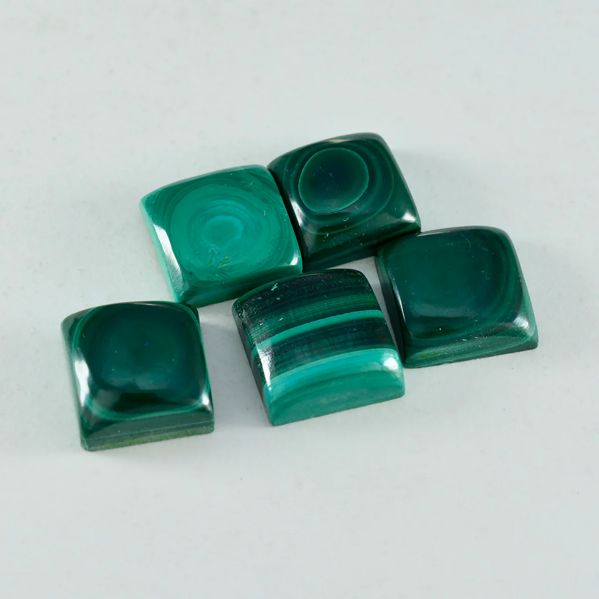 Malachite 1PC Large 11x11 MM Square Cabochon Green Fiery semi Precious Gems - Image 3