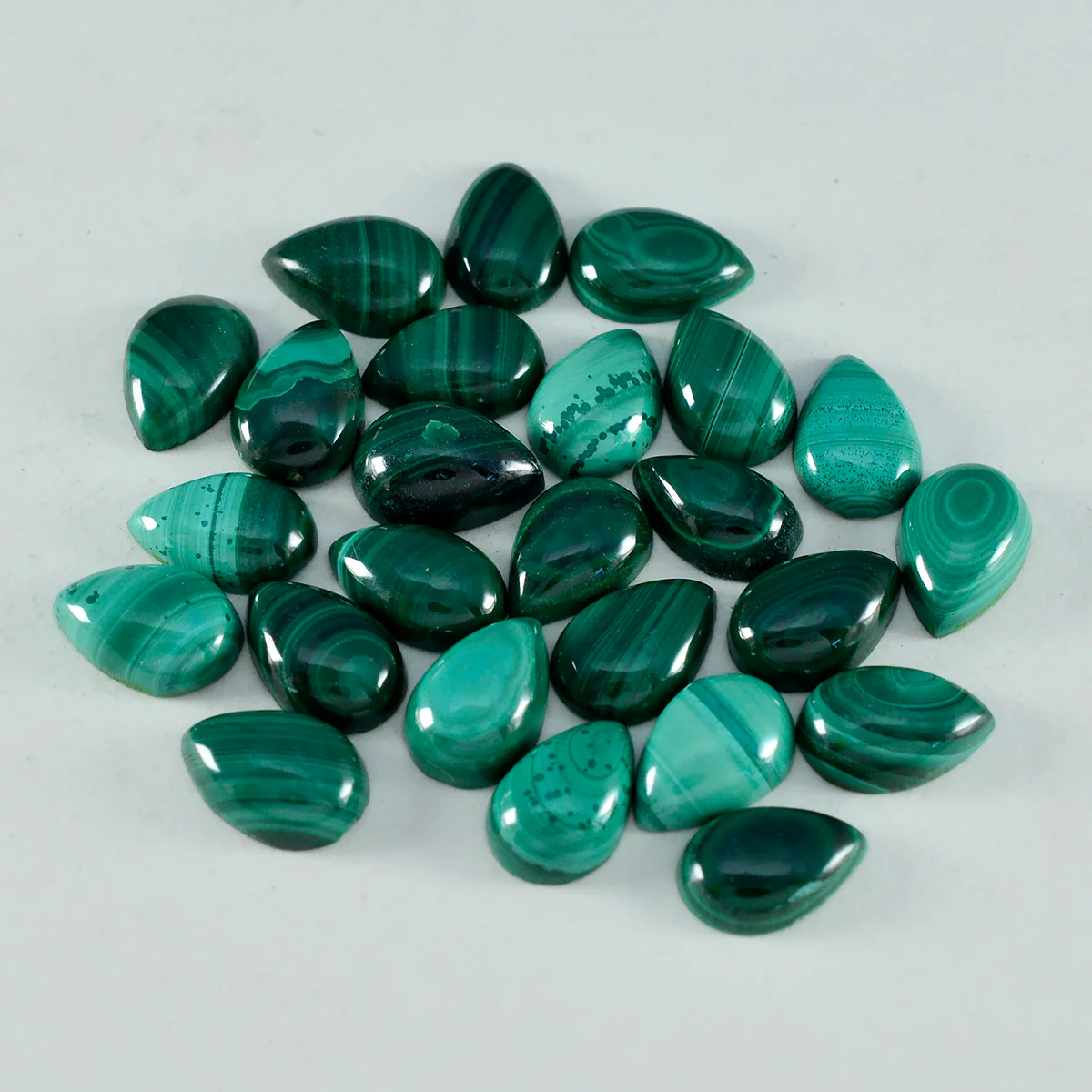Malachite 1PC Medium 8x10 MM Pear Cabochon Green Brilliant semi Precious Loose Gems - Image 2