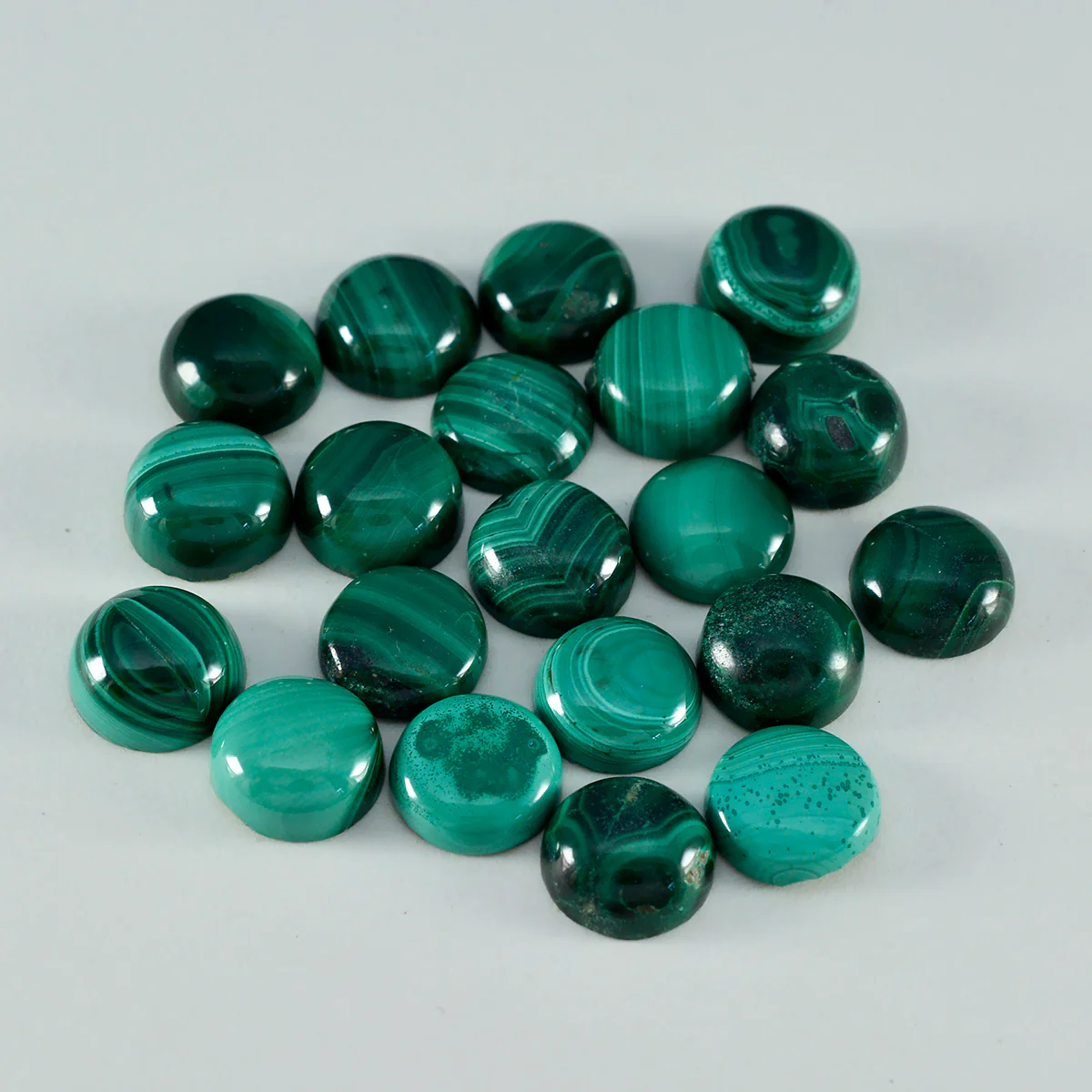 Malachite 1PC Small 7x7 MM Round Cabochon Green Pure semi Precious Loose Gemstones
