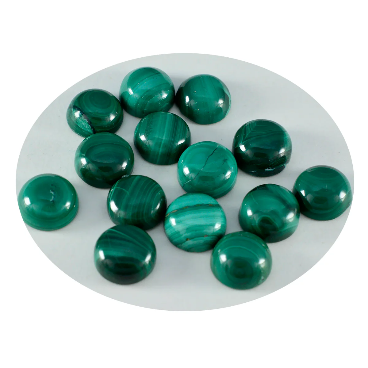 Malachite 1PC Small 7x7 MM Round Cabochon Green Pure semi Precious Loose Gemstones - Image 2