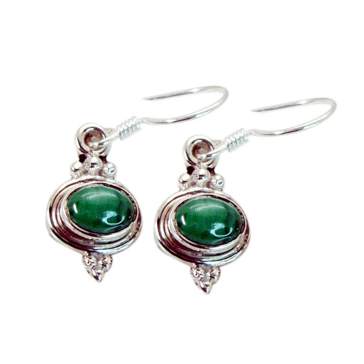 Malachite Italian Laura multiple Dangle Green 925 Silver Earring