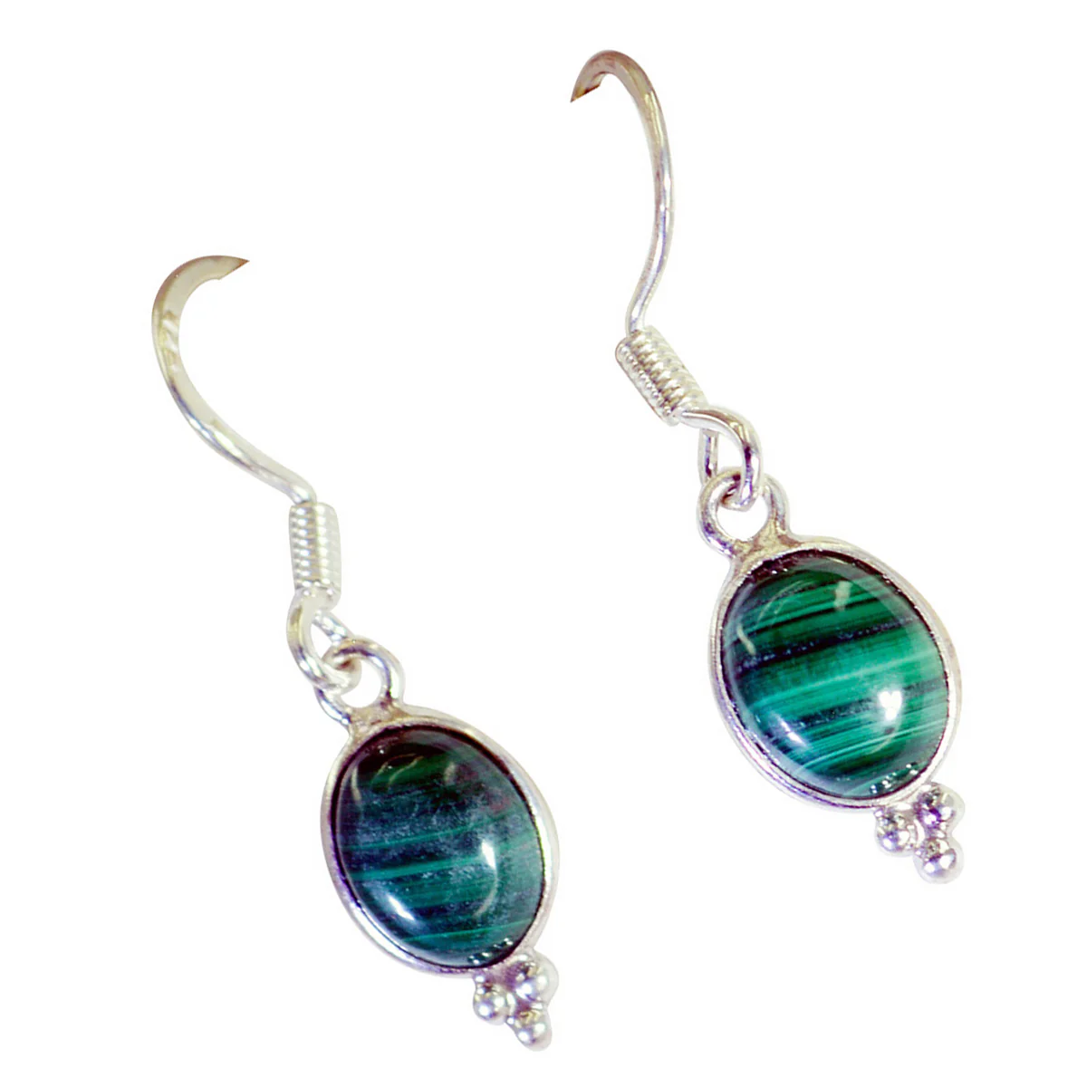 Malachite Italian Pauline multiple Dangle Green 925 Silver Earring - Image 2