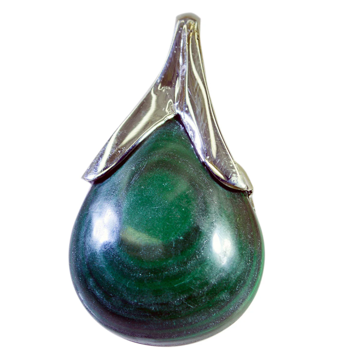 Malachite Mid-weight Moroccan Silver Solitaire Grace Romantic Green Pendant Jewelry