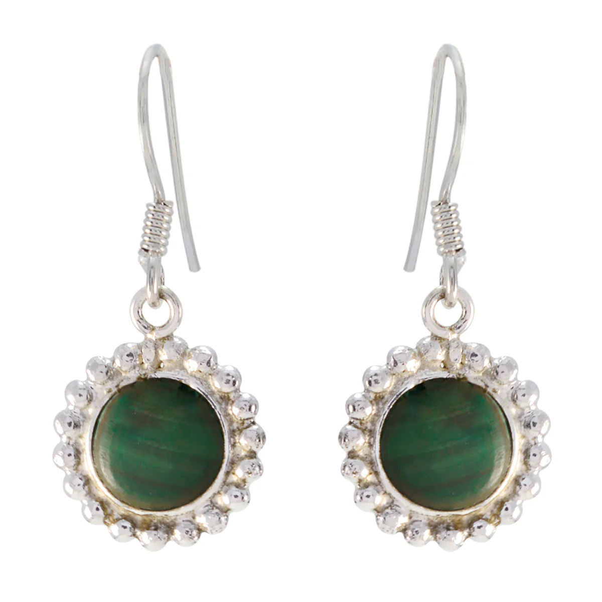 Malachite Middle Eastern Renata multiple Dangle Green Silver Earring